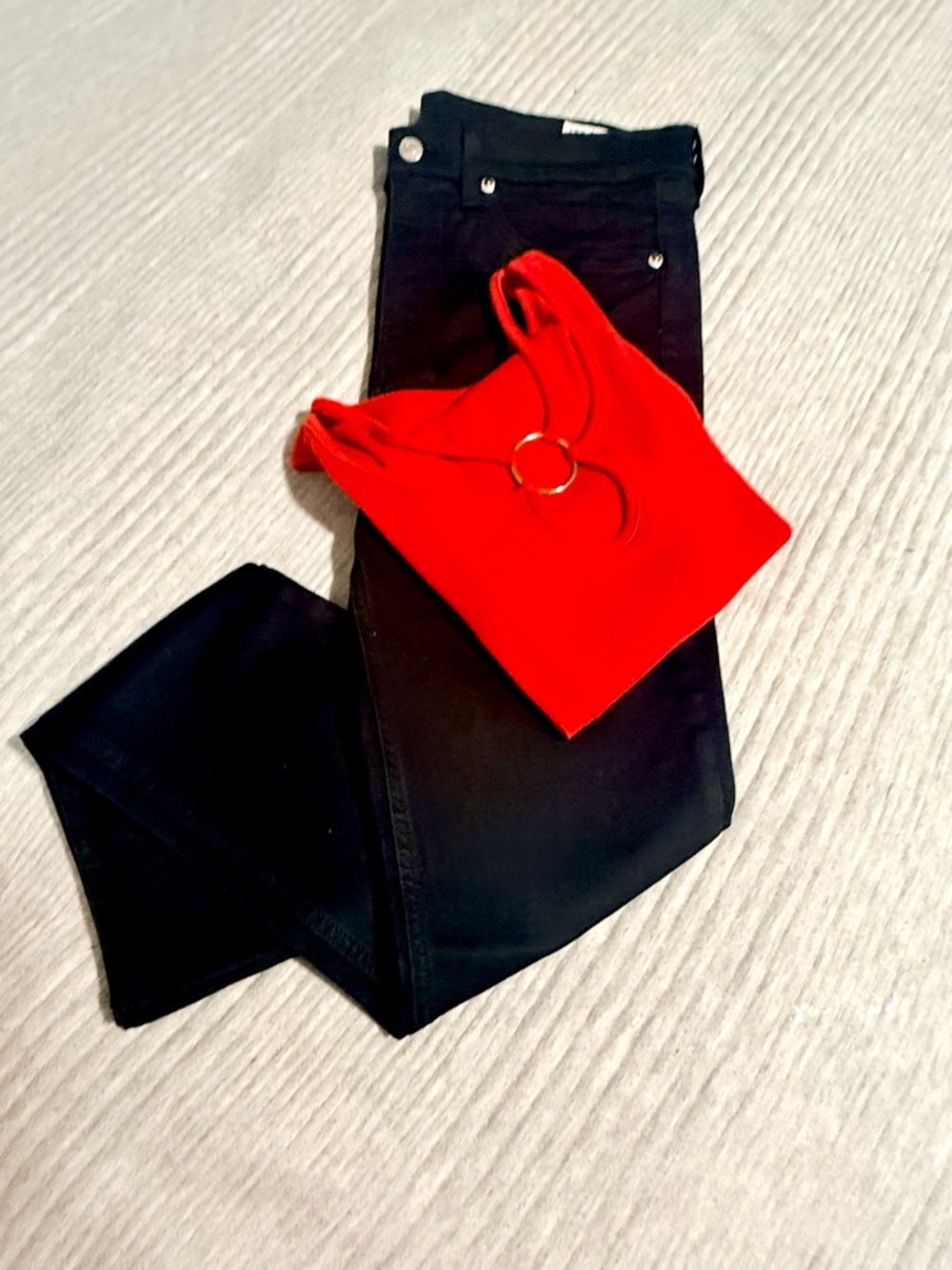 Rag & Bone Skinny Jeans Black High Rise Stretch Ankle Designer Size 32